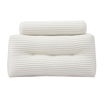 Giselle wedge pillow headboard with non-flattening shredded foam core, perfect for dorm reading or sofa lap desk, 330g corduroy cover, side pockets, King Single