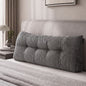 Giselle Headboard Pillow for Sitting in Bed, Upgraded Shredded Foam Reading Wedge Cushion for Lumbar Support, 320g Corduroy Backrest with Side Pockets for Dorm Daybed, Double