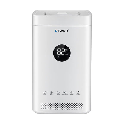 Devanti Ultrasonic Humidifier Air Purifier Top Fill Auto Humidity 3.5L White