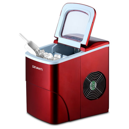 Devanti 12kg Ice Maker Machine Red