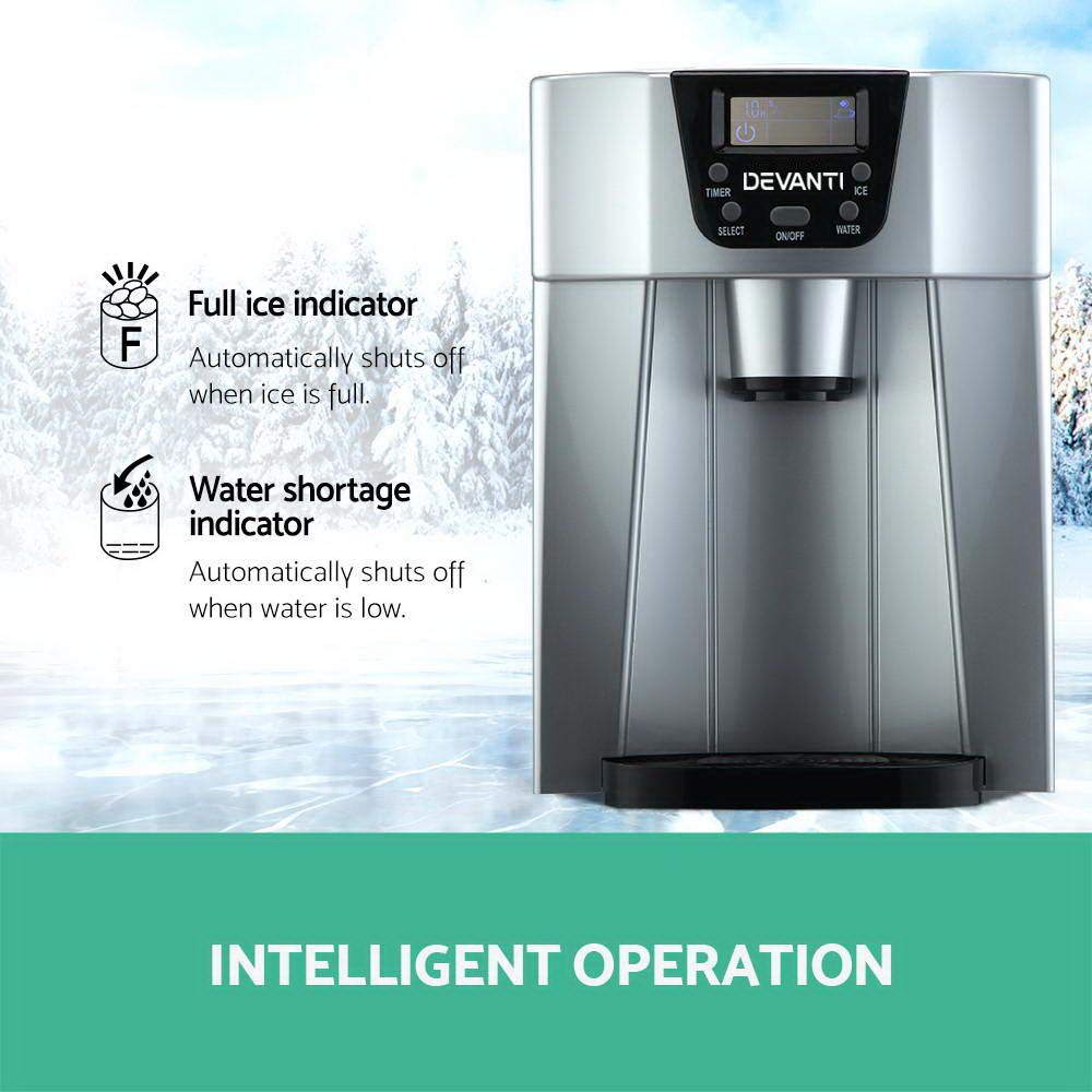 Devanti 12kg Ice Maker Machine with Water Dispenser