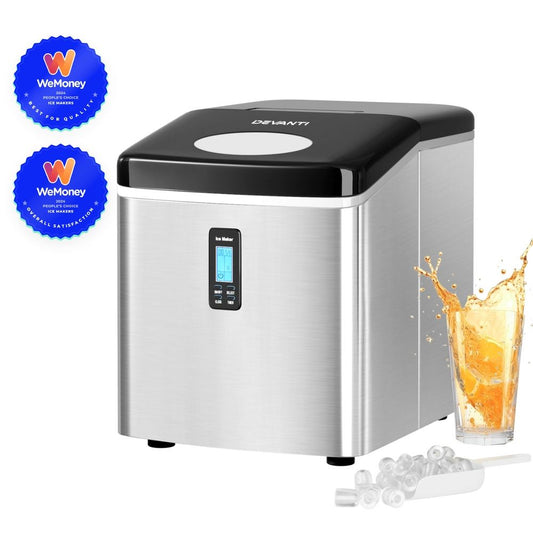 Devanti 3.2L Stainless Steel Portable Ice Cube Maker