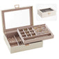 Embellir 2 Layer Jewellery Box Organiser with Clear Lid White