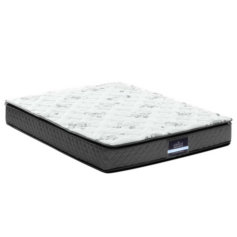 Giselle Bedding Queen Mattress 24cm Pillow Top Bonnell Spring Egg Crate