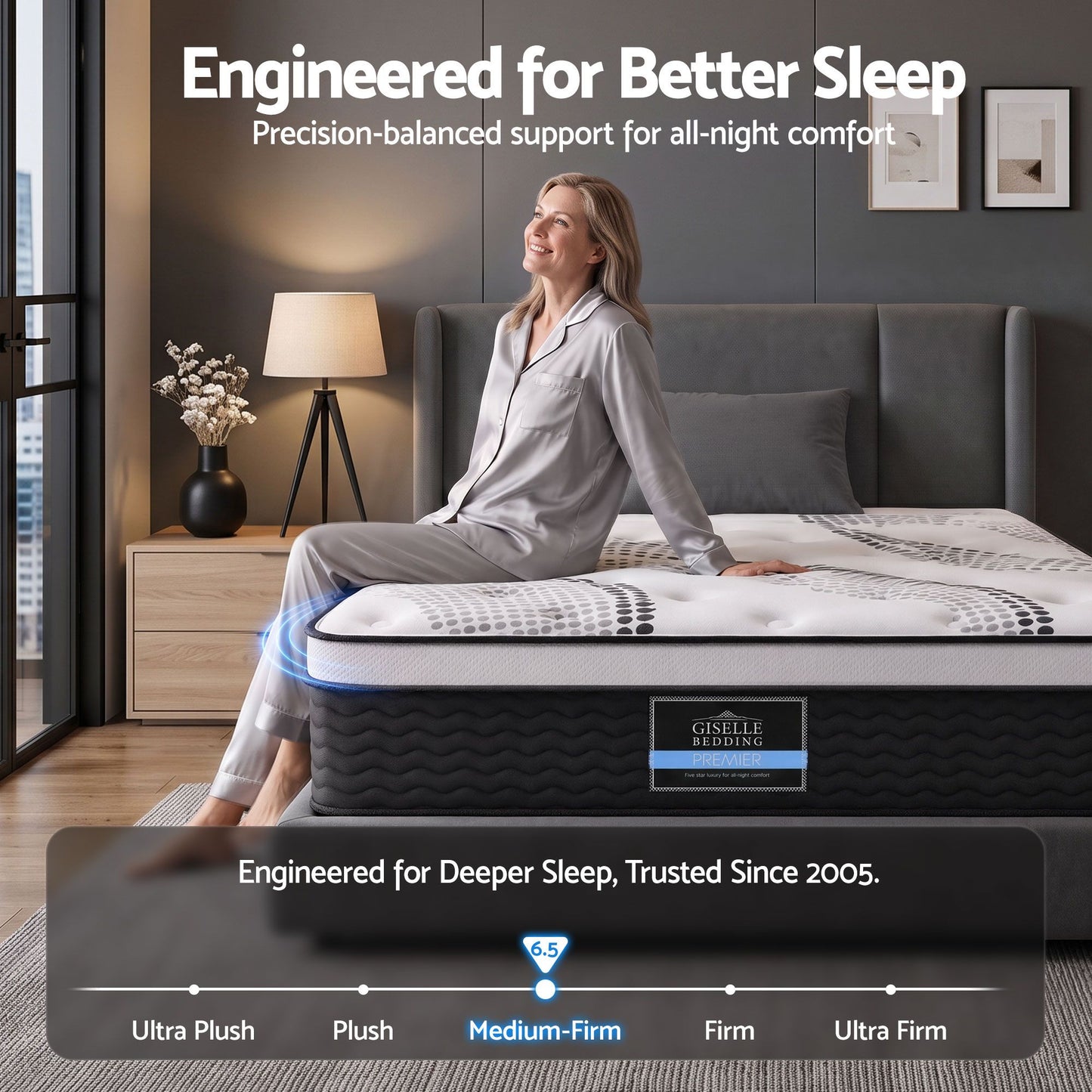 Giselle Bedding 32cm Mattress Euro Top King Single