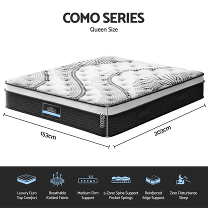 Giselle Bedding 32cm Mattress Euro Top Queen