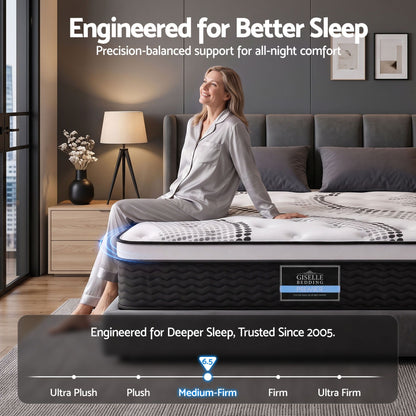 Giselle Bedding 32cm Mattress Euro Top Queen