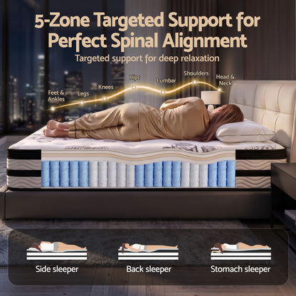 Giselle Bedding 34cm Mattress Euro Top Pocket Spring Single