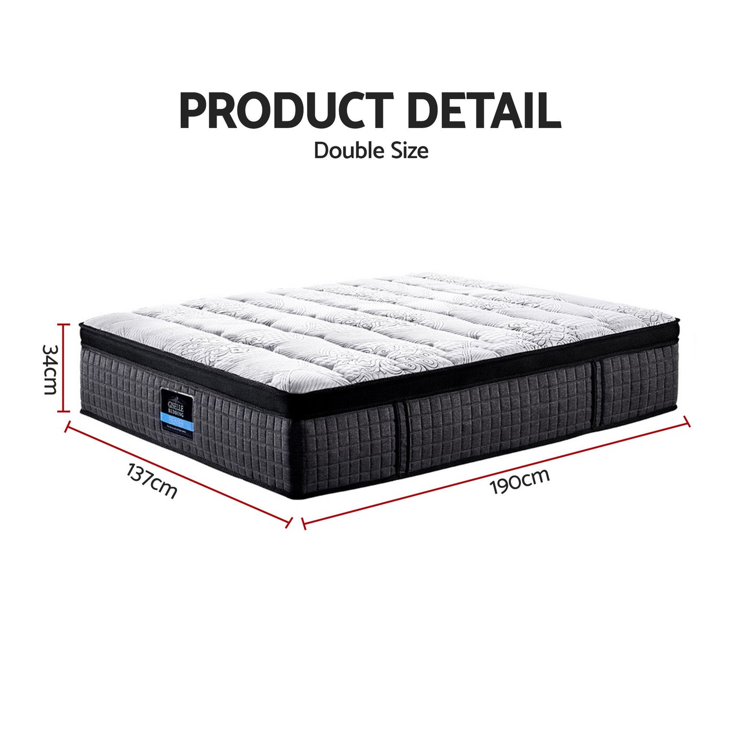 Giselle Bedding 34cm Mattress 9 Zone Latex Foam Double