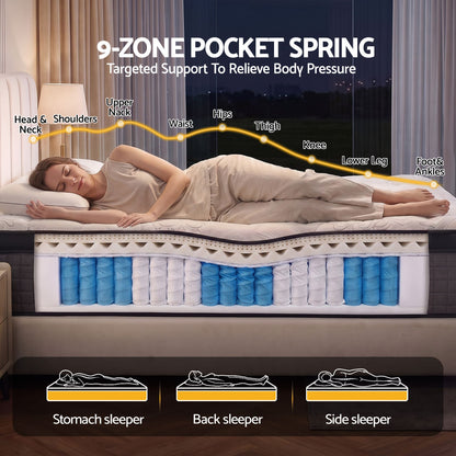 Giselle Bedding 34cm Mattress 9 Zone Latex Foam Double