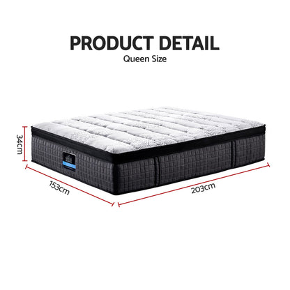 Giselle Bedding 34cm Mattress 9 Zone Latex Foam Queen