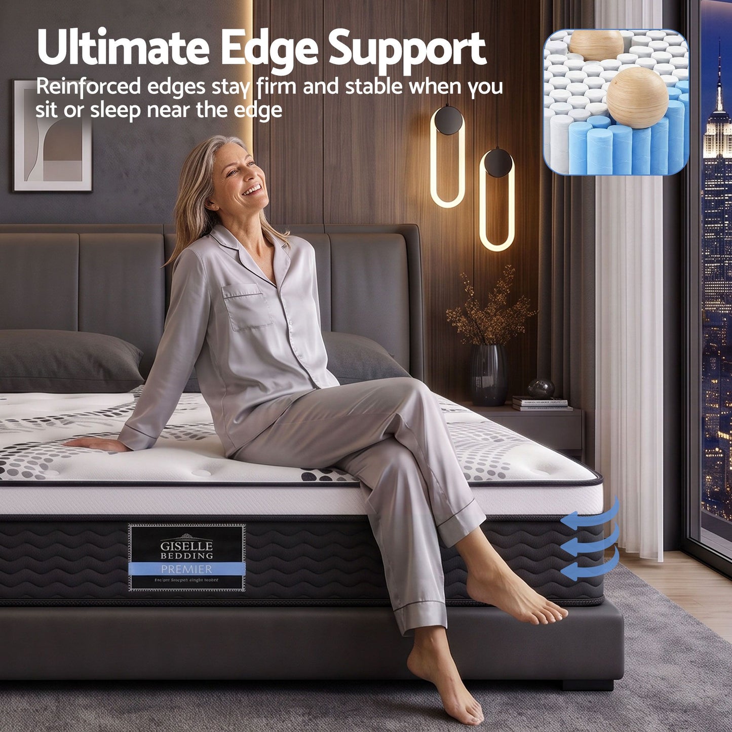Giselle Bedding 32cm Mattress Euro Top Super King