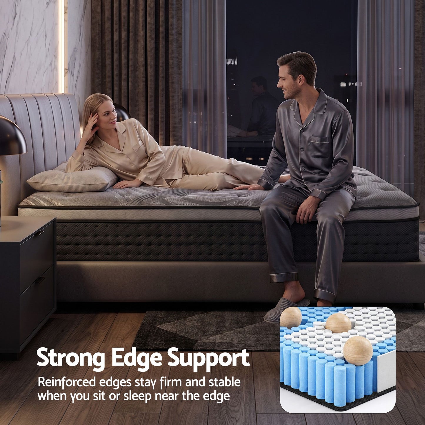 Giselle Bedding 34cm Mattress Bamboo Cover King