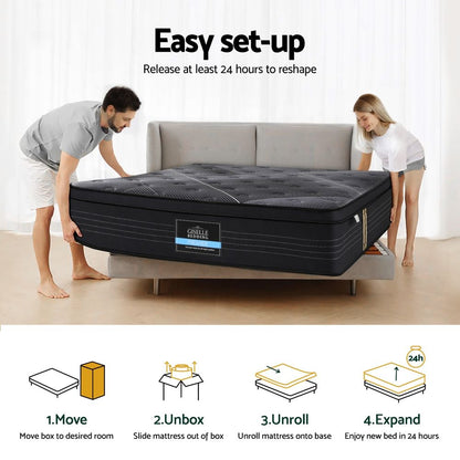 35cm Giselle Mattress Queen Bed Bamboo Pocket Firm Foam