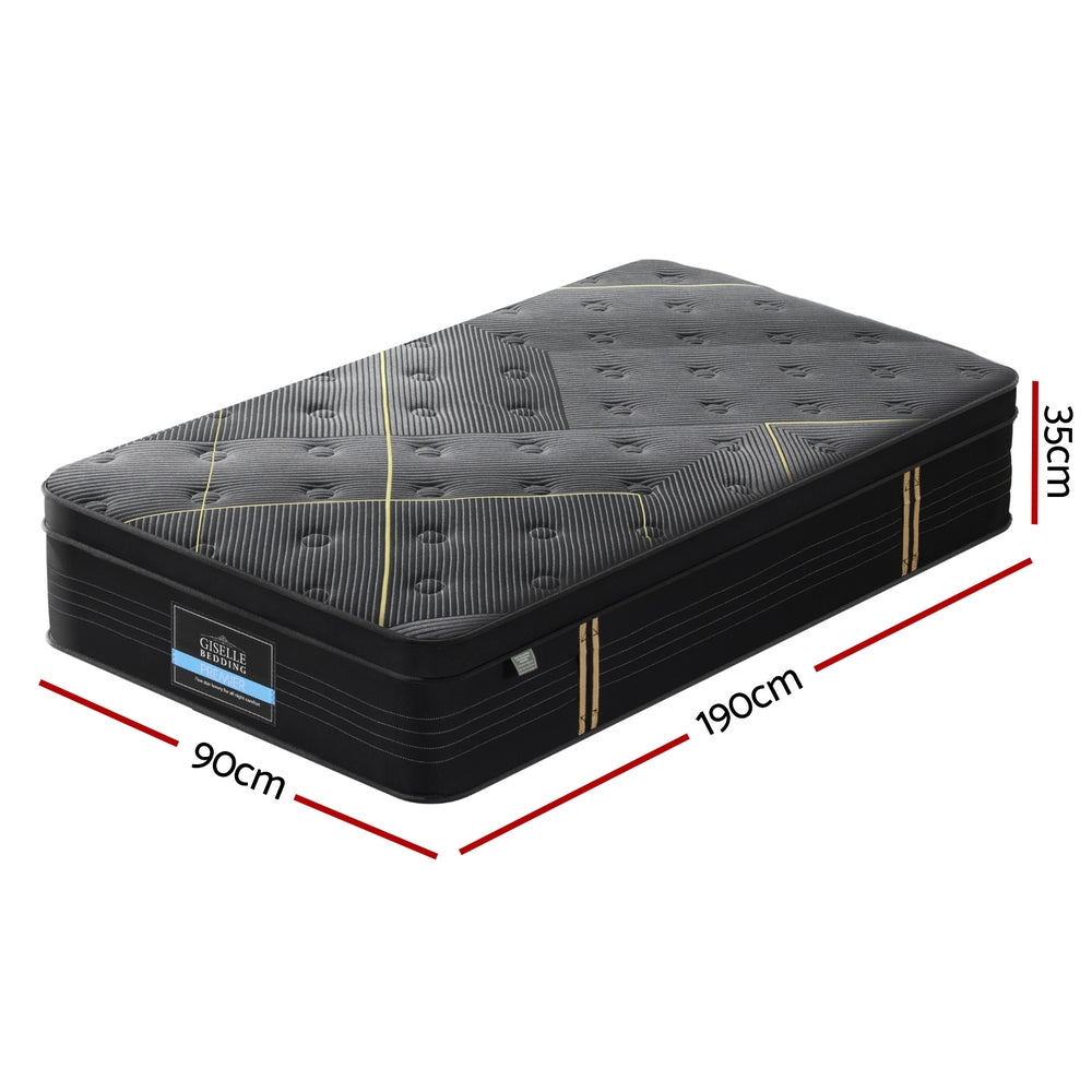 35cm Giselle Mattress Single Bed Bamboo Pocket Firm Foam