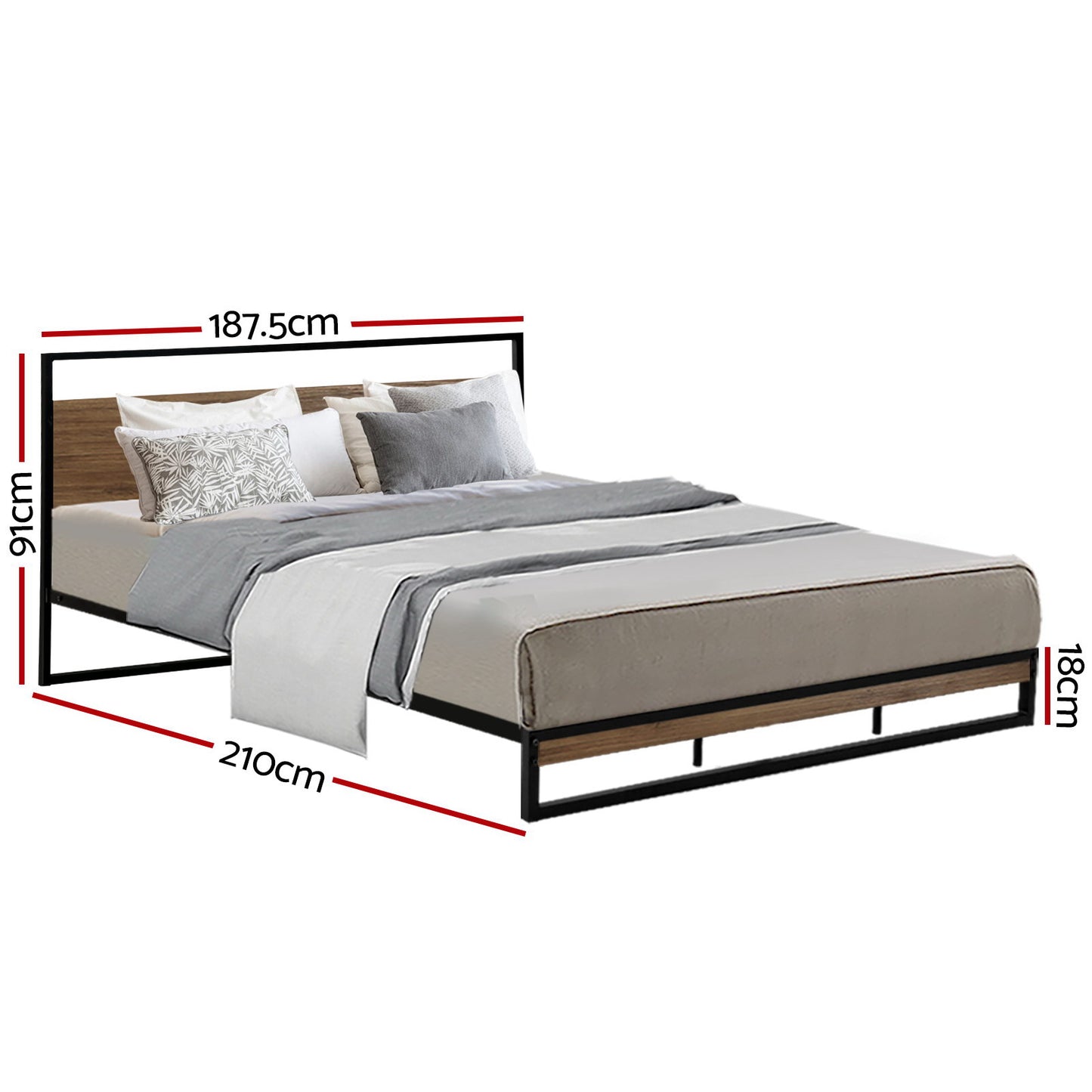 Artiss Bed Frame King Size Metal Frame DANE