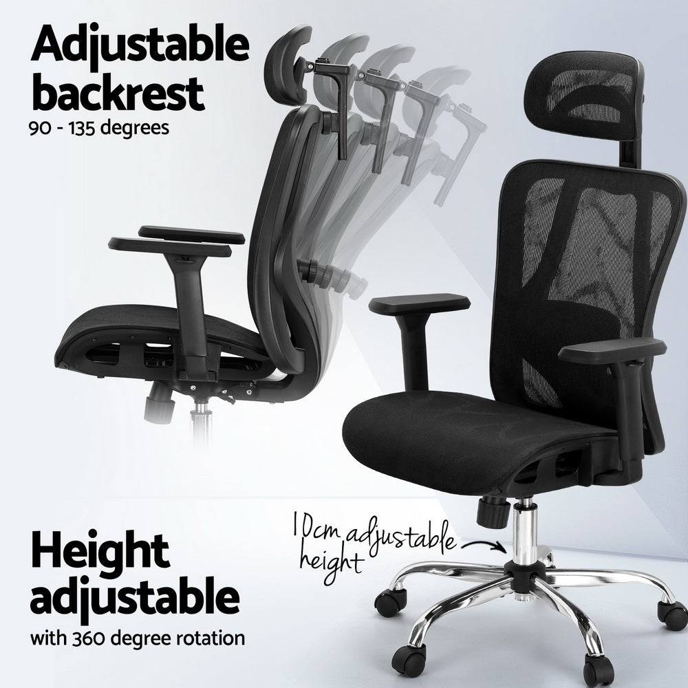 Artiss Ergonomic Office Chair Recline Black