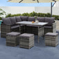 Gardeon Outdoor Furniture Dining Setting Sofa Set Lounge Wicker 9 Seater Mixed Grey
