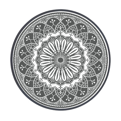 Gardeon 180CM Outdoor Rug Reversible Carpet PP Area Mat Patio Rugs Round Grey