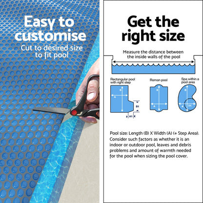 Aqua Buddy Pool Cover 600 Micron 7x4m Swimming Pool Solar Blanket Blue Black