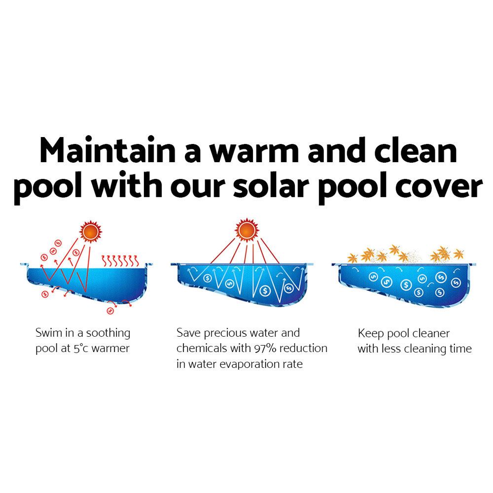 Aqua Buddy Pool Cover 8x4.2m 400 Micron Swimming Pool Solar Blanket Blue
