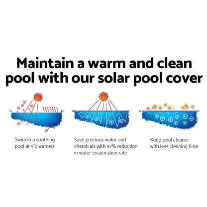 Aqua Buddy Pool Cover 8x4.2m 400 Micron Swimming Pool Solar Blanket Blue