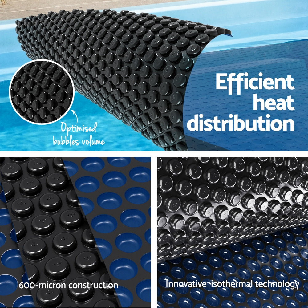 Aqua Buddy Pool Cover 600 Micron 8.5x4.2m Swimming Pool Solar Blanket Blue Black