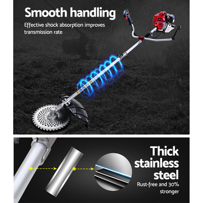 Giantz 2 Stroke Pole Chainsaw Petrol Hedge Trimmer Tree Pruner 7 In 1