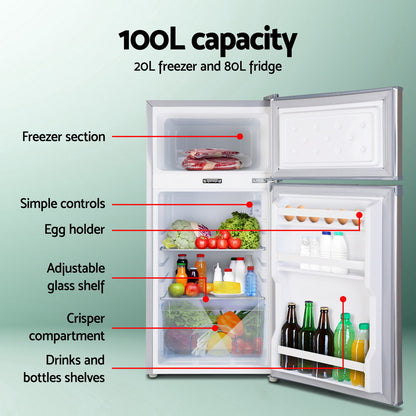 Glacio 100L Portable Fridge Freezer Bar Upright 12V/24V/240V Camping Caravan