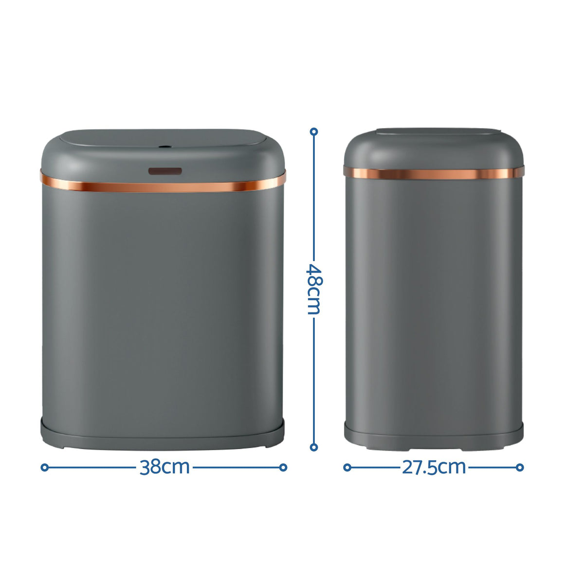 Devanti 38L Motion Sensor Bin Rubbish Automatic Grey