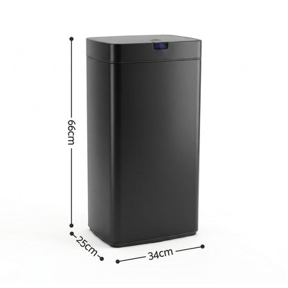 Devanti 45L Motion Sensor Bin Rubbish Automatic Black