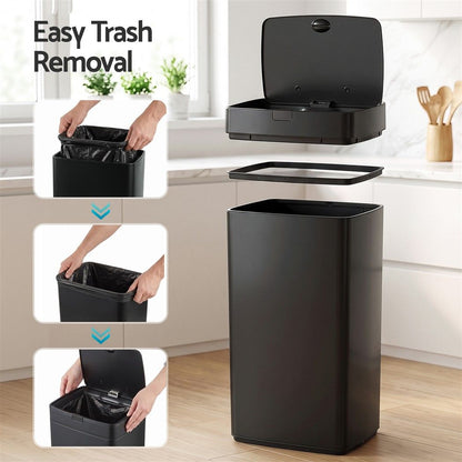 Devanti 45L Motion Sensor Bin Rubbish Automatic Black