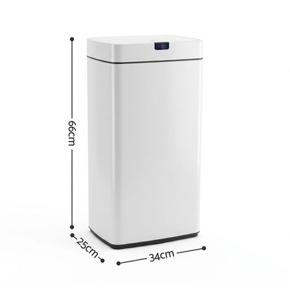 Devanti 45L Motion Sensor Bin Rubbish Automatic White