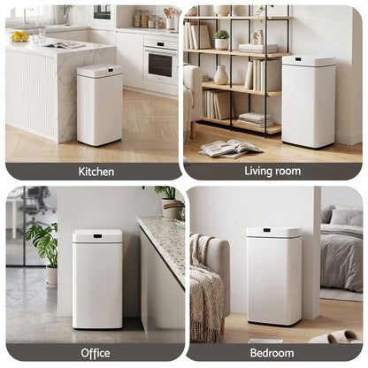 Devanti 45L Motion Sensor Bin Rubbish Automatic White