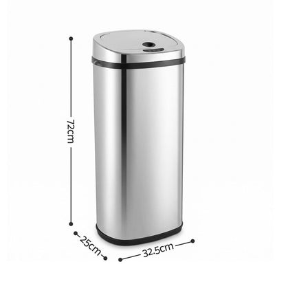 Devanti 50L Motion Sensor Bin Rubbish Automatic Silver