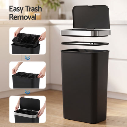 Devanti 50L Motion Sensor Trash Bin Automatic Kitchen Waste Dustbin Black