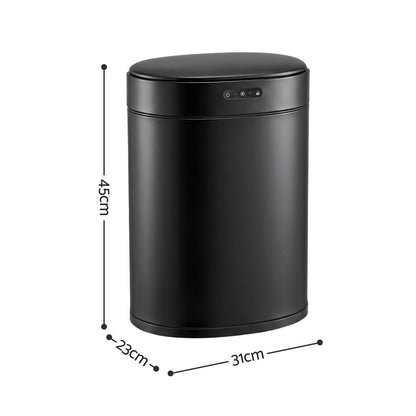 Devanti 20L Automatic Sensor Bin Touchless Rubbish Waste Bin Black Kitchen