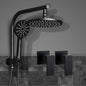 Cefito 9'' Rain Shower Head Set Handheld Round High Pressure Twins Tap Black