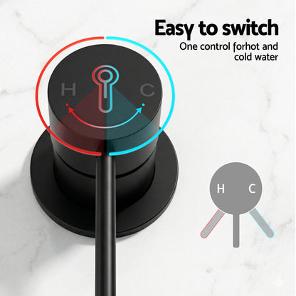 Cefito 4.5" Handheld Shower Head Round with Wall Bathroom Mixer