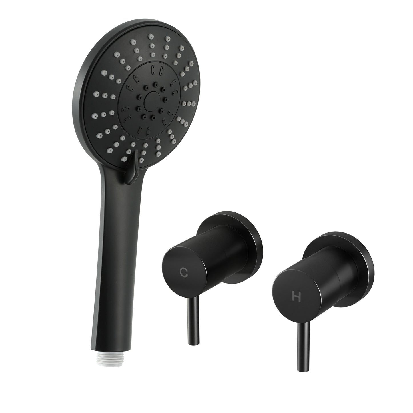 Cefito 4.5" Handheld Shower Head Round with Wall Twin Swivel Bathroom Tap