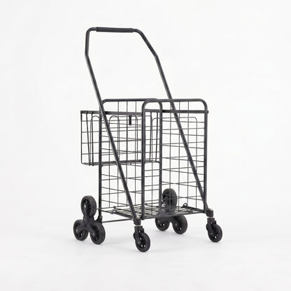 Emajin Shopping Trolley Cart Folding Aluminium Utility Cart Black