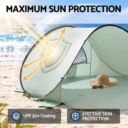 Weisshorn Pop Up Beach Tent UPF 50+ Sun Shade Shelter 2-3 Person Camping
