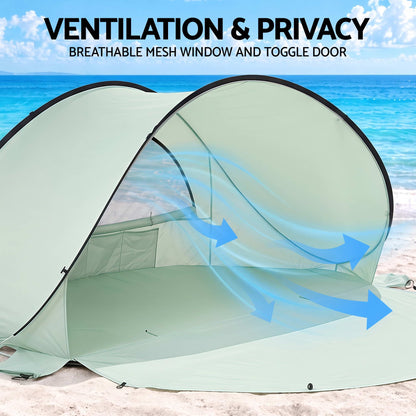 Weisshorn Pop Up Beach Tent UPF 50+ Sun Shade Shelter 2-3 Person Camping
