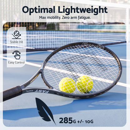 Everfit 27 Inch Tennis Racket Lightweight Racquet for Beginner Adult Players Black