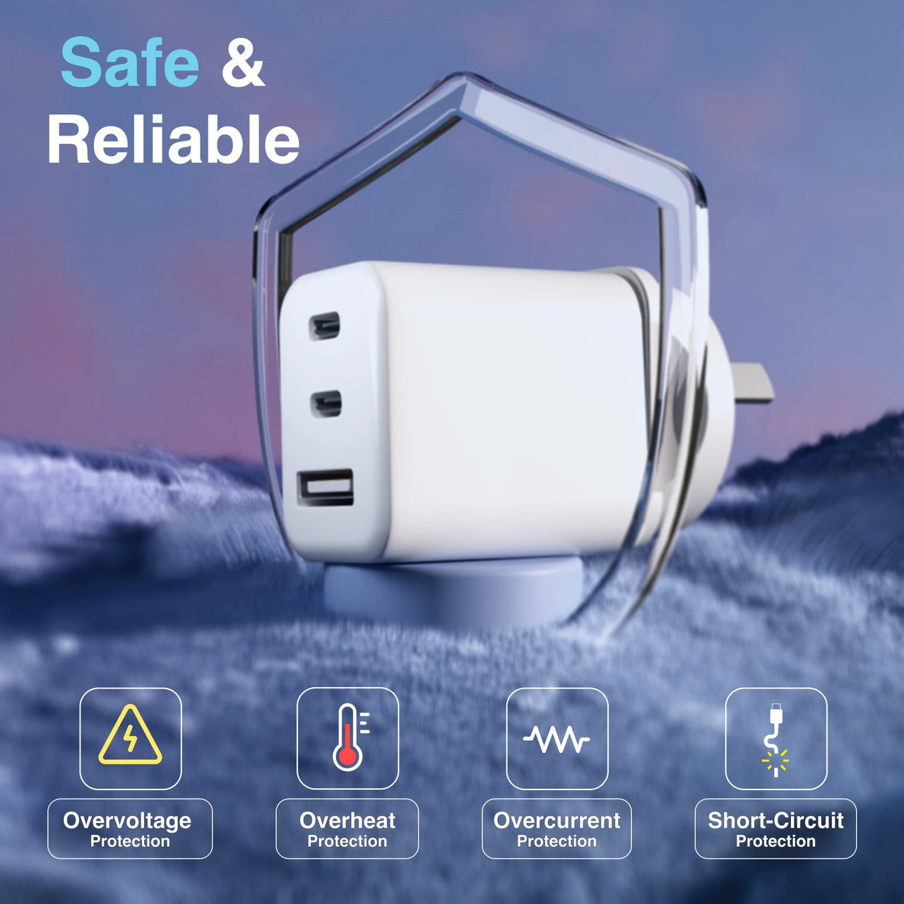 Laser 65W GaN Travel Charger with 4 Adaptors