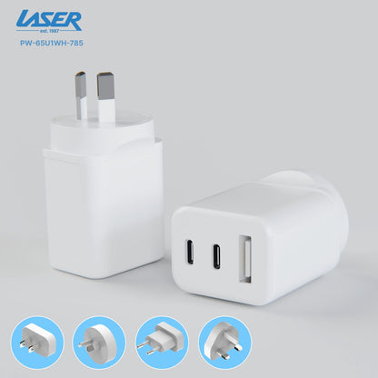 Laser 65W GaN Travel Charger with 4 Adaptors