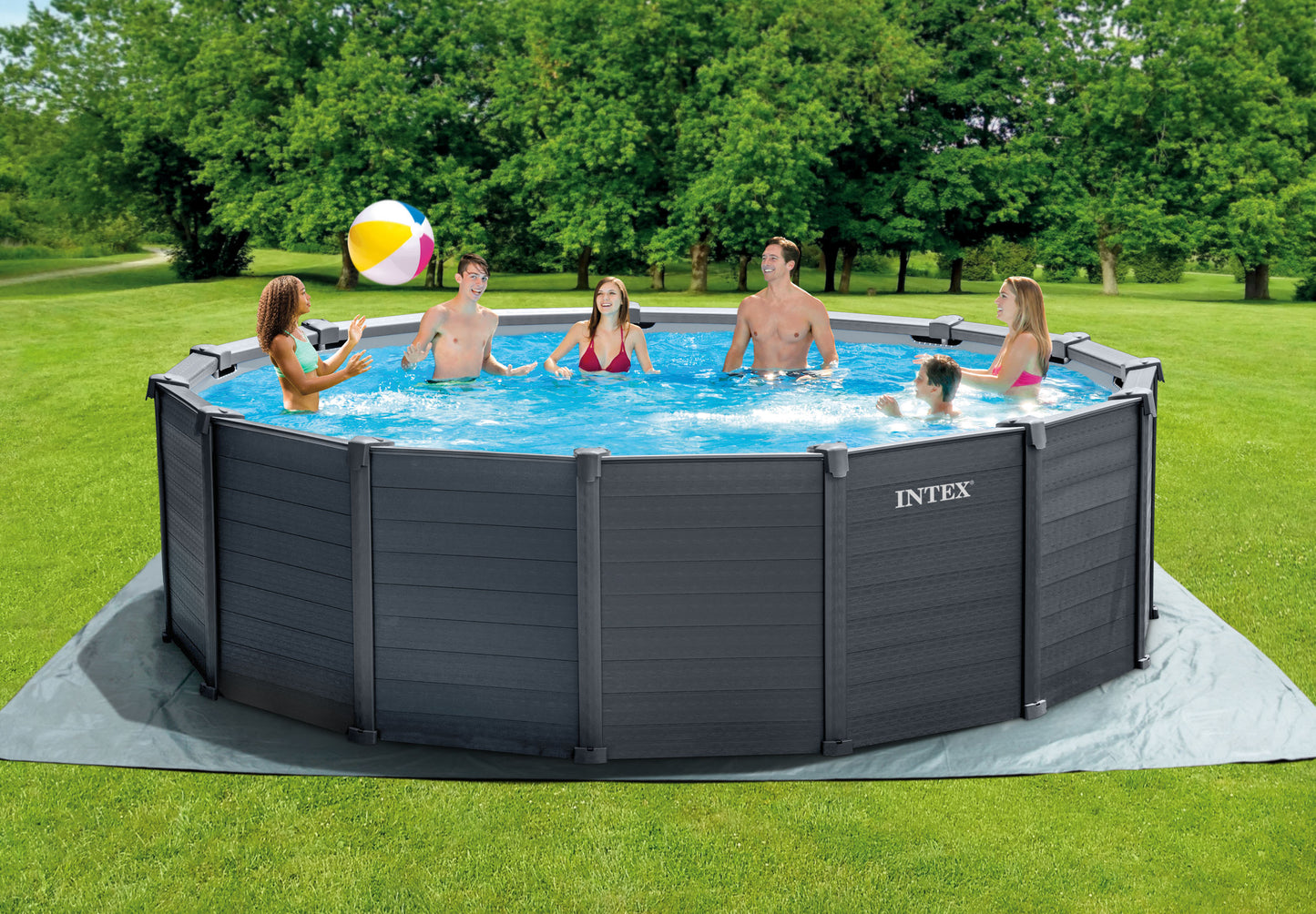 Intex Intex Graphite Grey Panel Pool 4.78 x 1.24M 26384