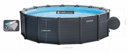Intex Intex Graphite Grey Panel Pool 4.78 x 1.24M 26384