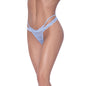 Exposed Lingerie Cross Strap Split Thong Black - Blue - Large/Extra Large