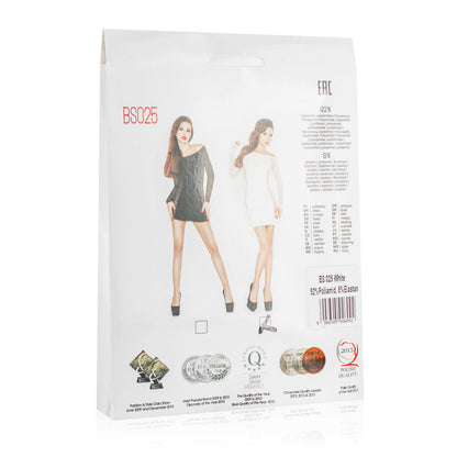 Passion Lingerie Brand Mini Dress Blk With Mesh Sleeves And Sides